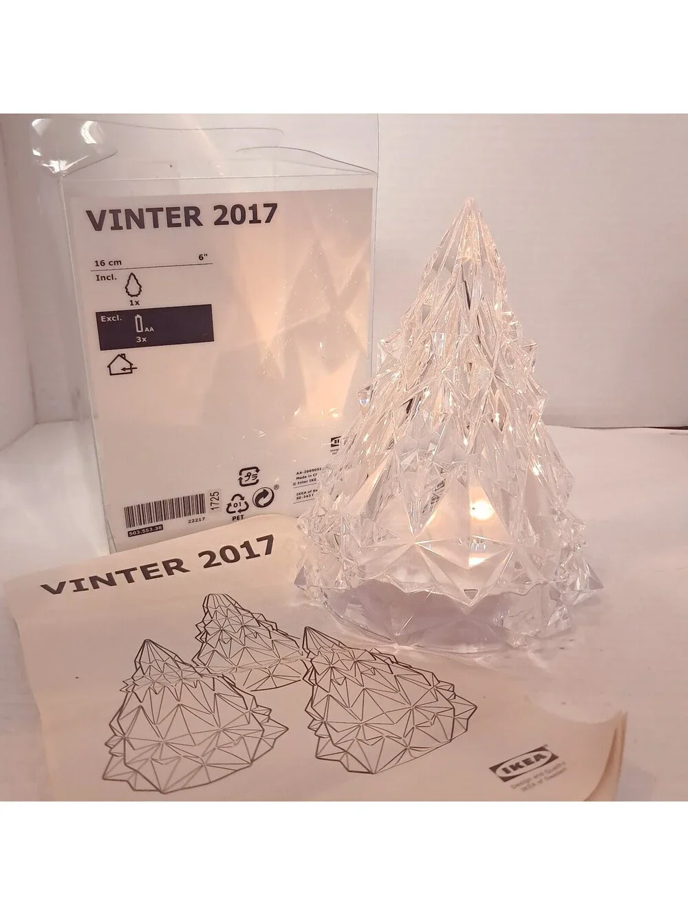 Ikea Vinter 2017 Acrylic Lighted Christmas Tree Figure clear Vinterfest lights